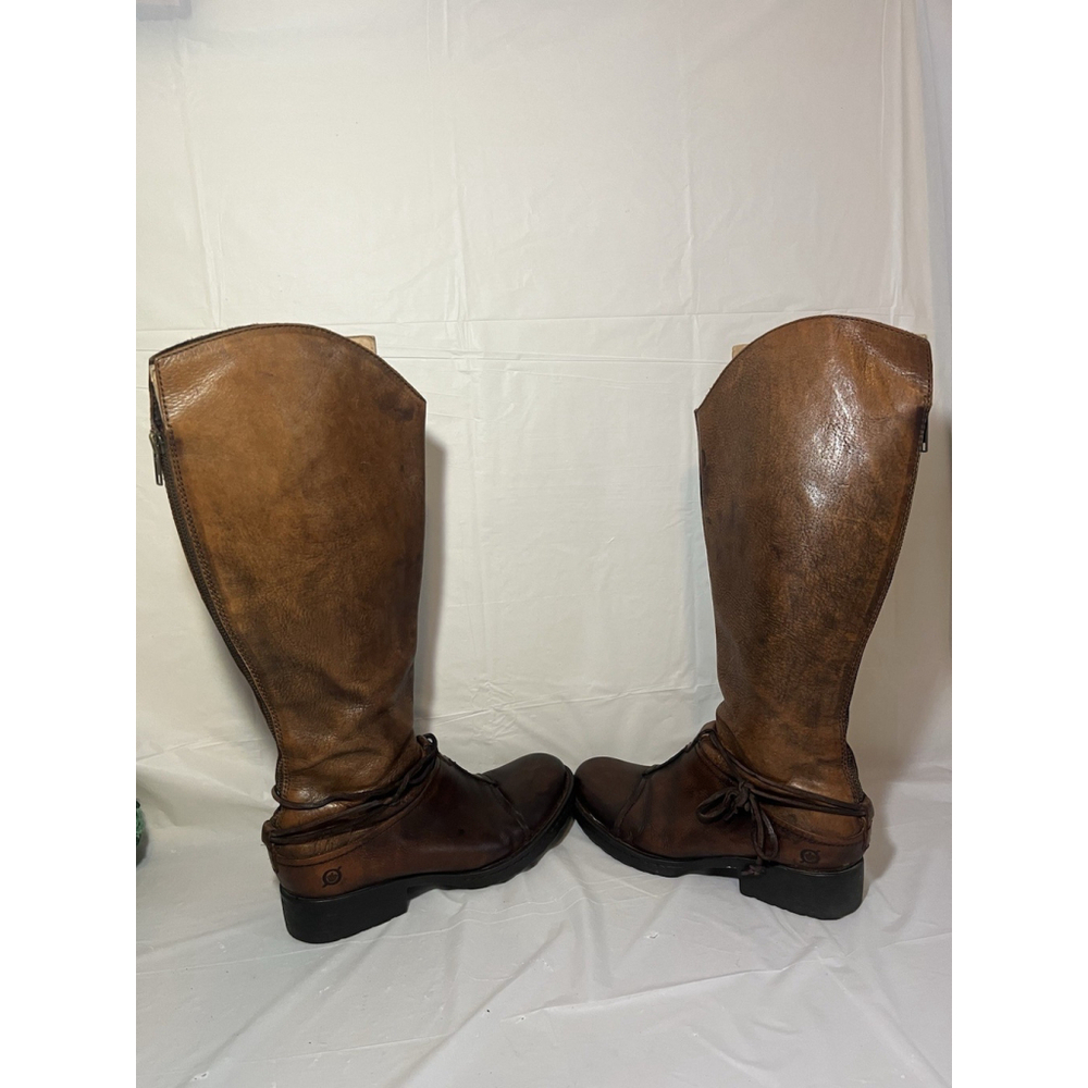 Born Shyra Tall Brown Leather Riding Boots Women Sz 8 - Picture 14 of 16